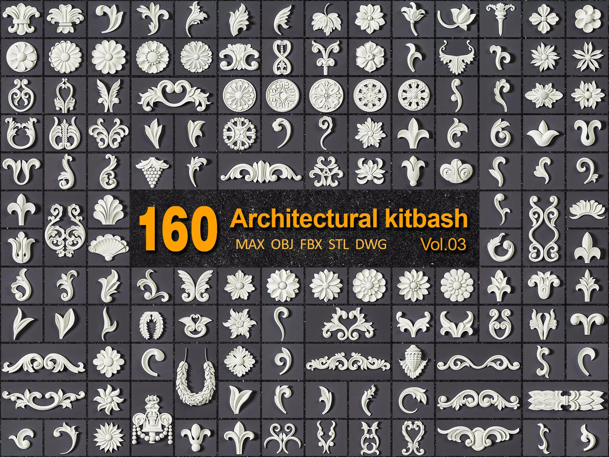 160 ARCHITECTURAL KITBASH - VOL 03 3D model_0