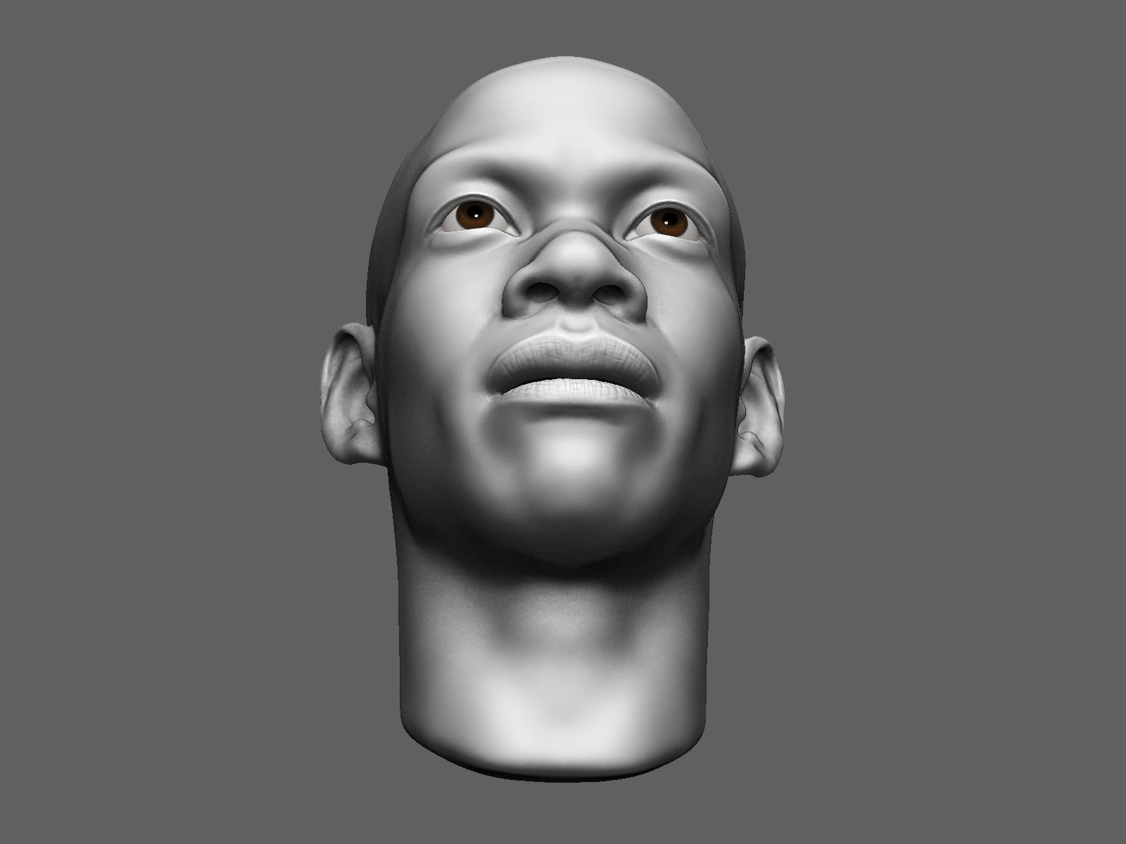 African male head sculpt 3D model_11