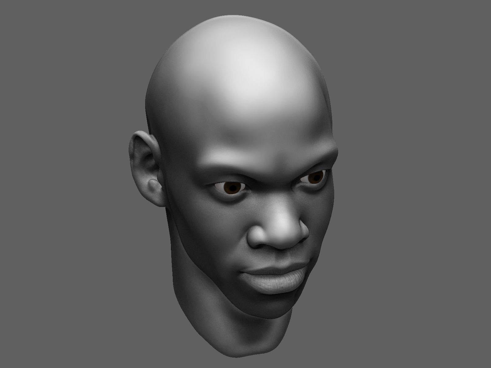 African male head sculpt 3D model_8