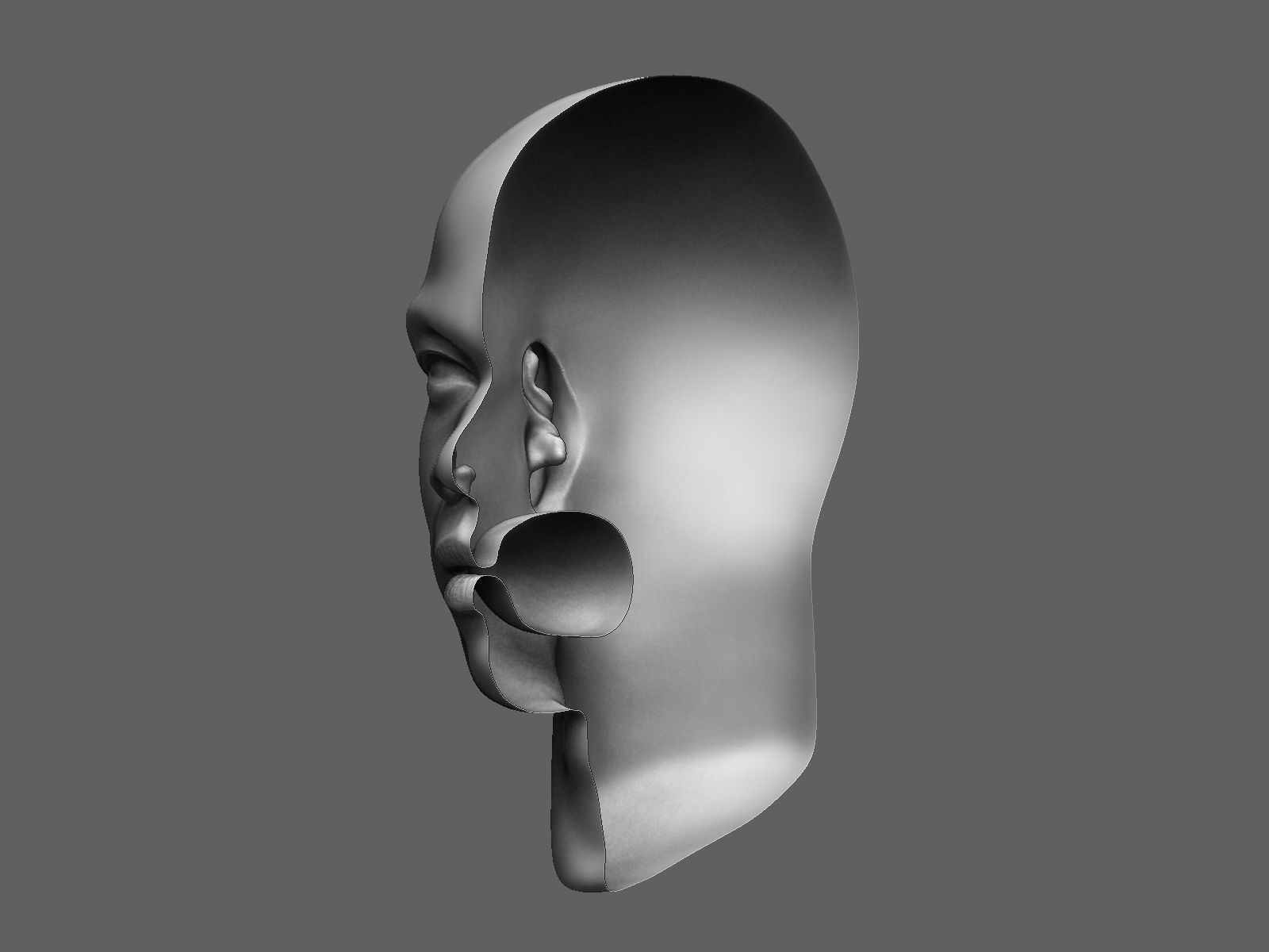 African male head sculpt 3D model_12