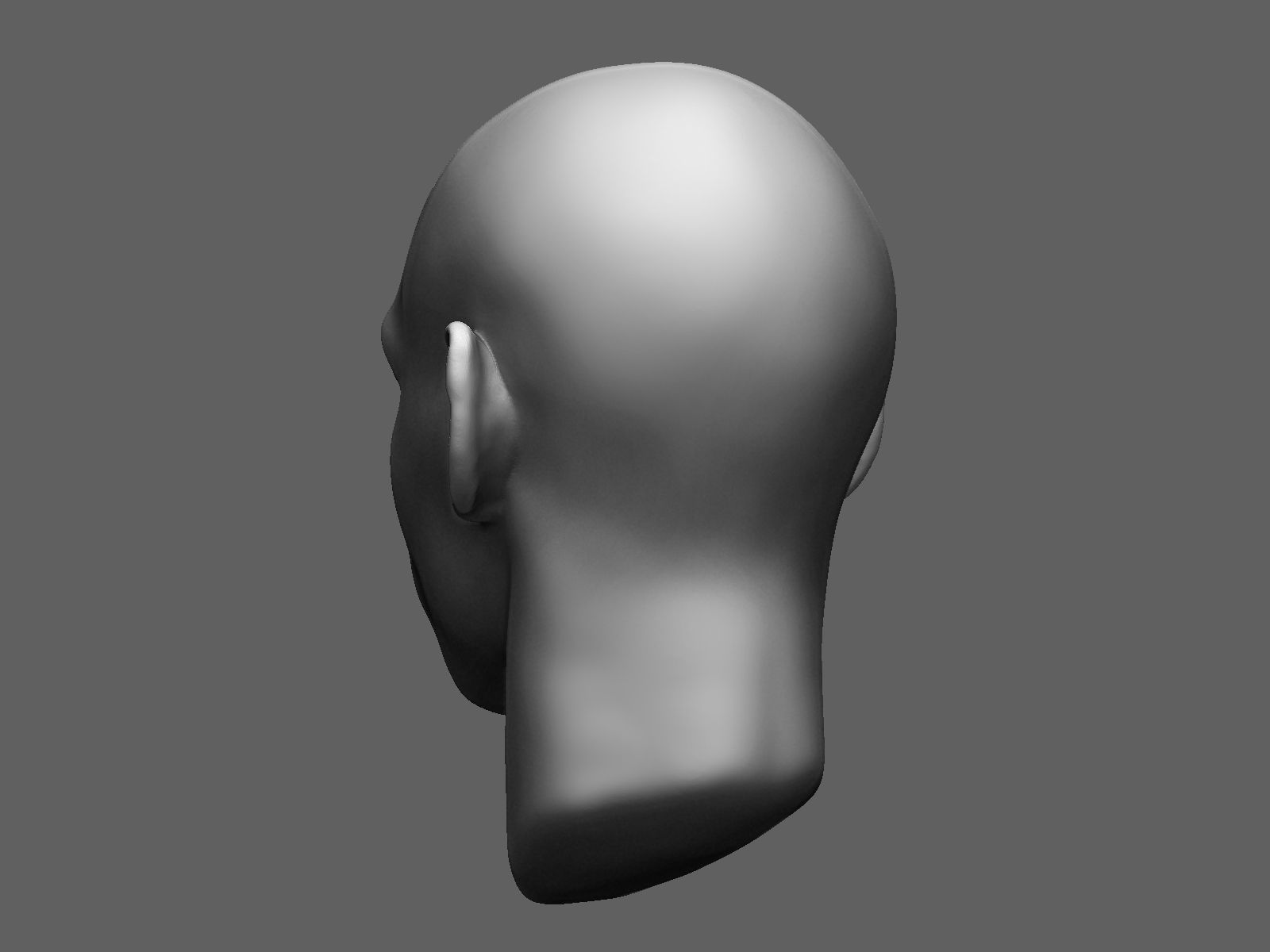 African male head sculpt 3D model_6