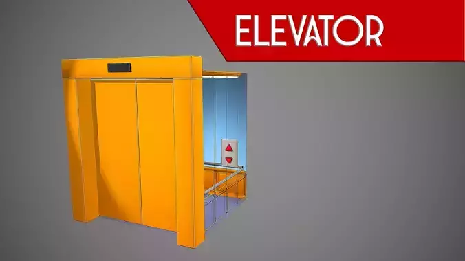 ELEVATOR LIFT CARTOON STYLIZED Low-poly 3D model