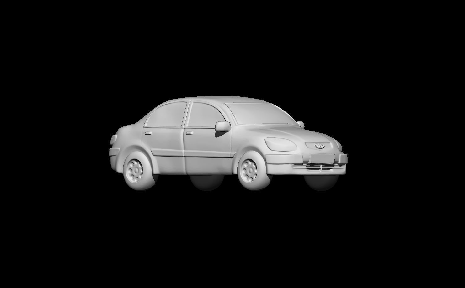 Kia Rio Sedan 2009 - 3D Static Model 3D print model_4