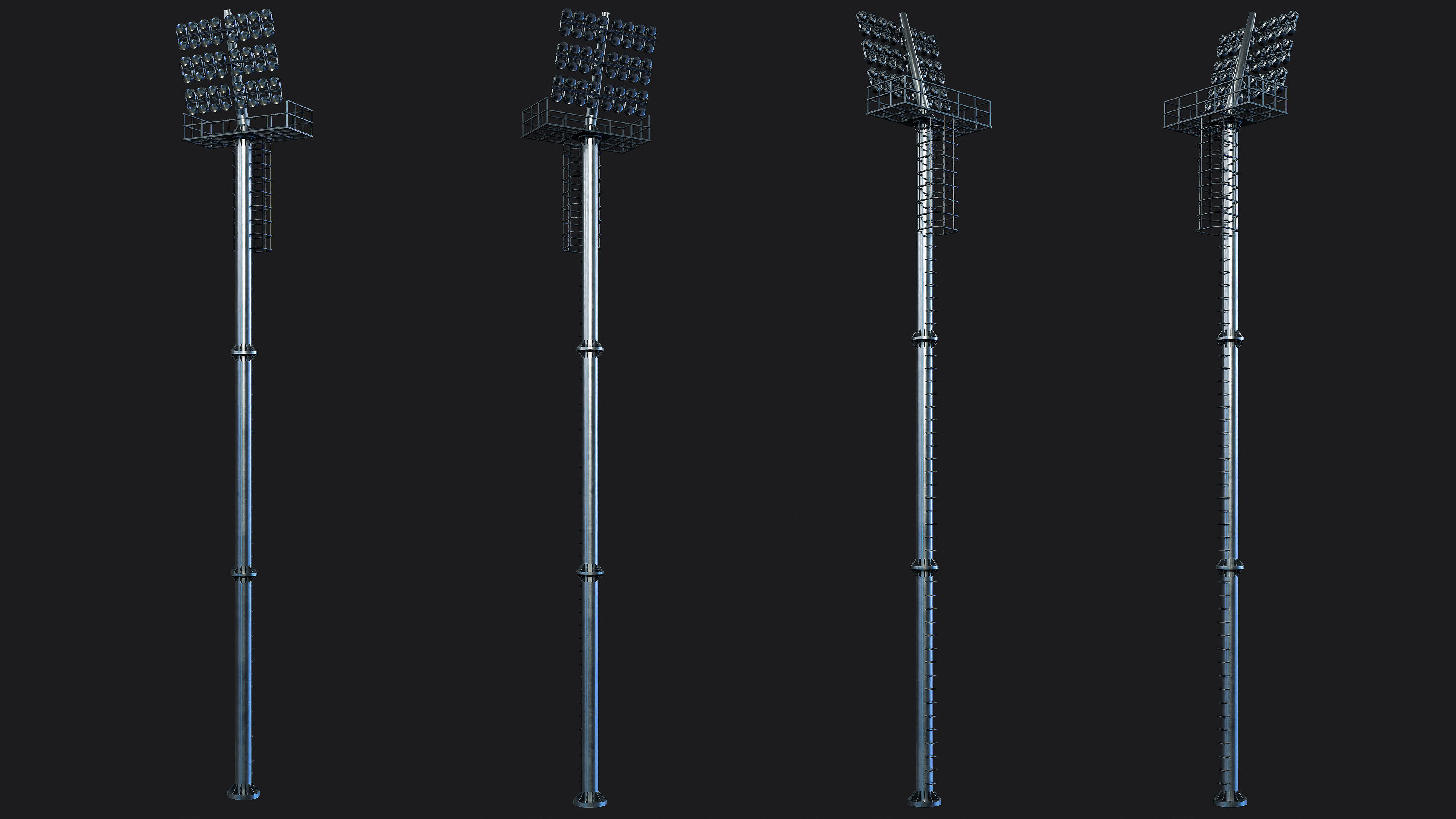 Stadium Light Tower Low-poly 3D model_9
