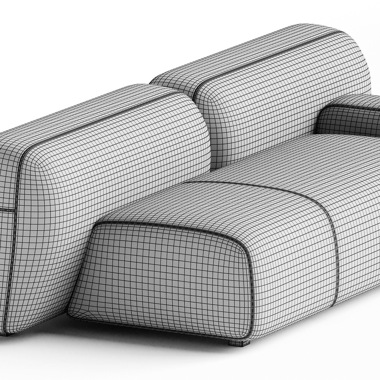 Suiseki Sofa cod SUI07DX composition 3D model_2
