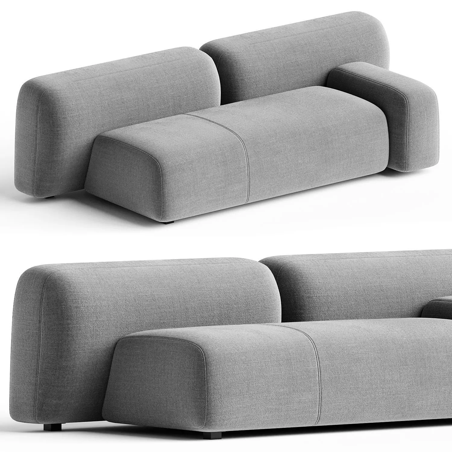 Suiseki Sofa cod SUI07DX composition 3D model_0