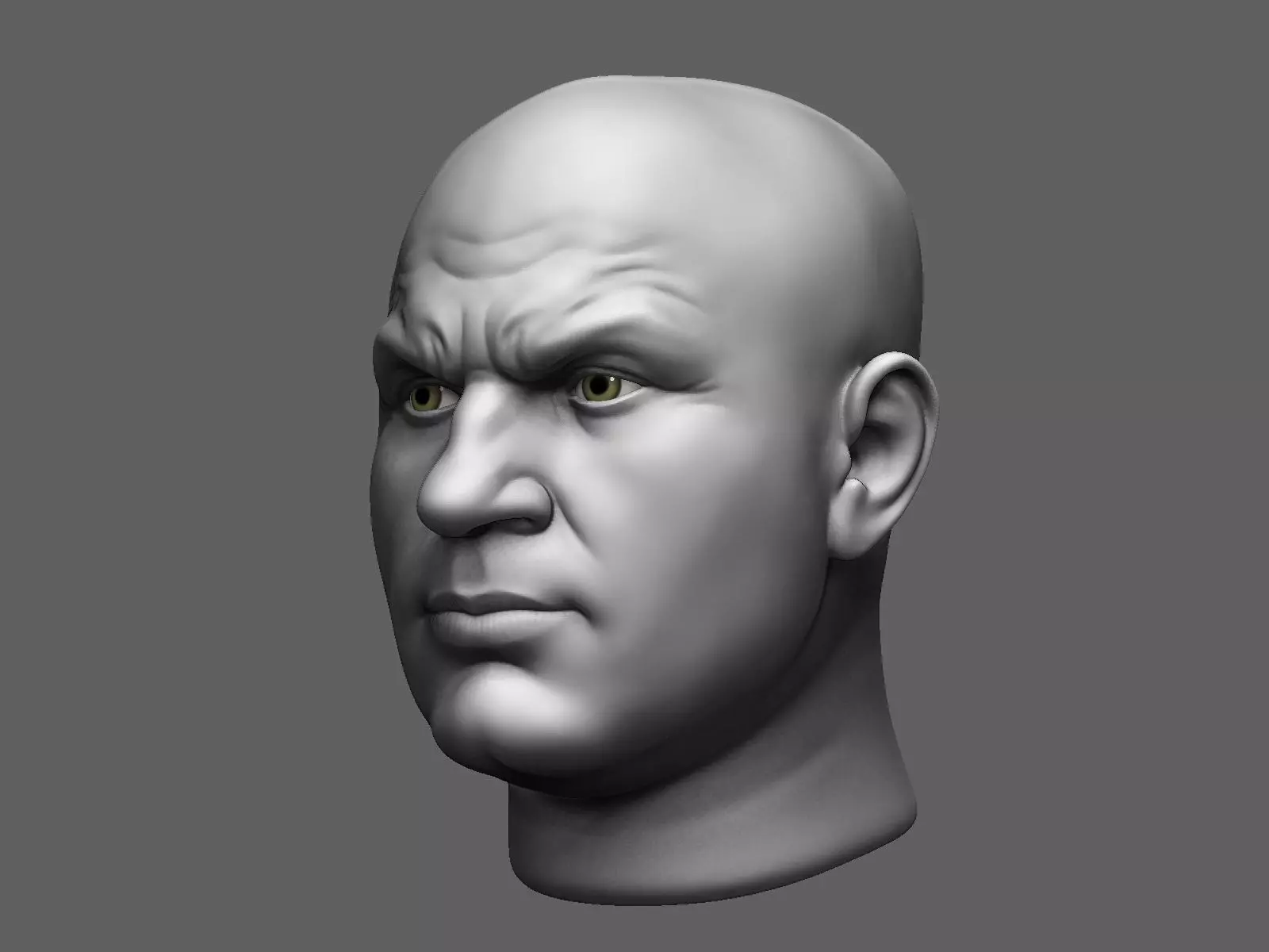 European male head sculpt 2 3D model_0