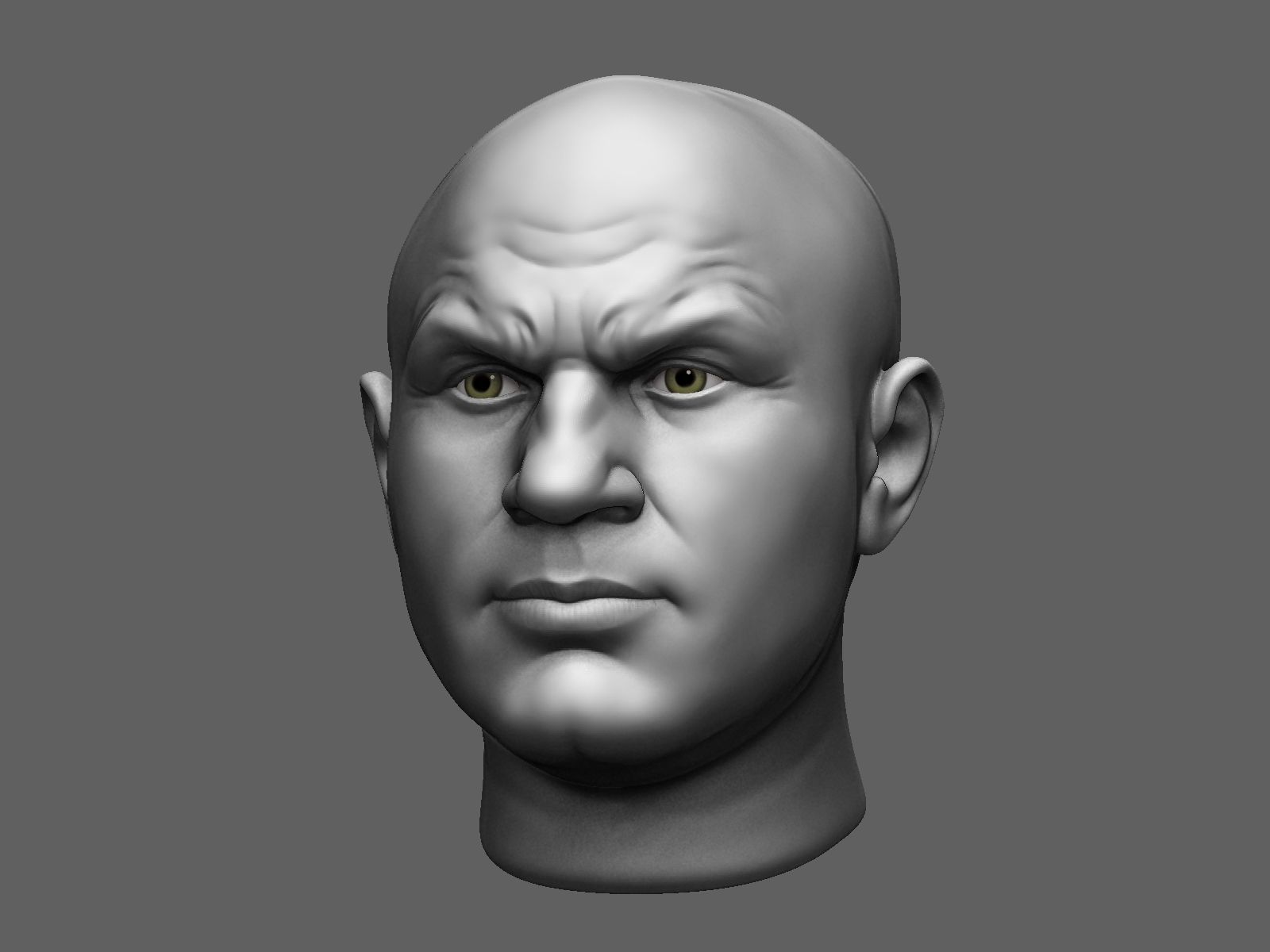 European male head sculpt 2 3D model_1