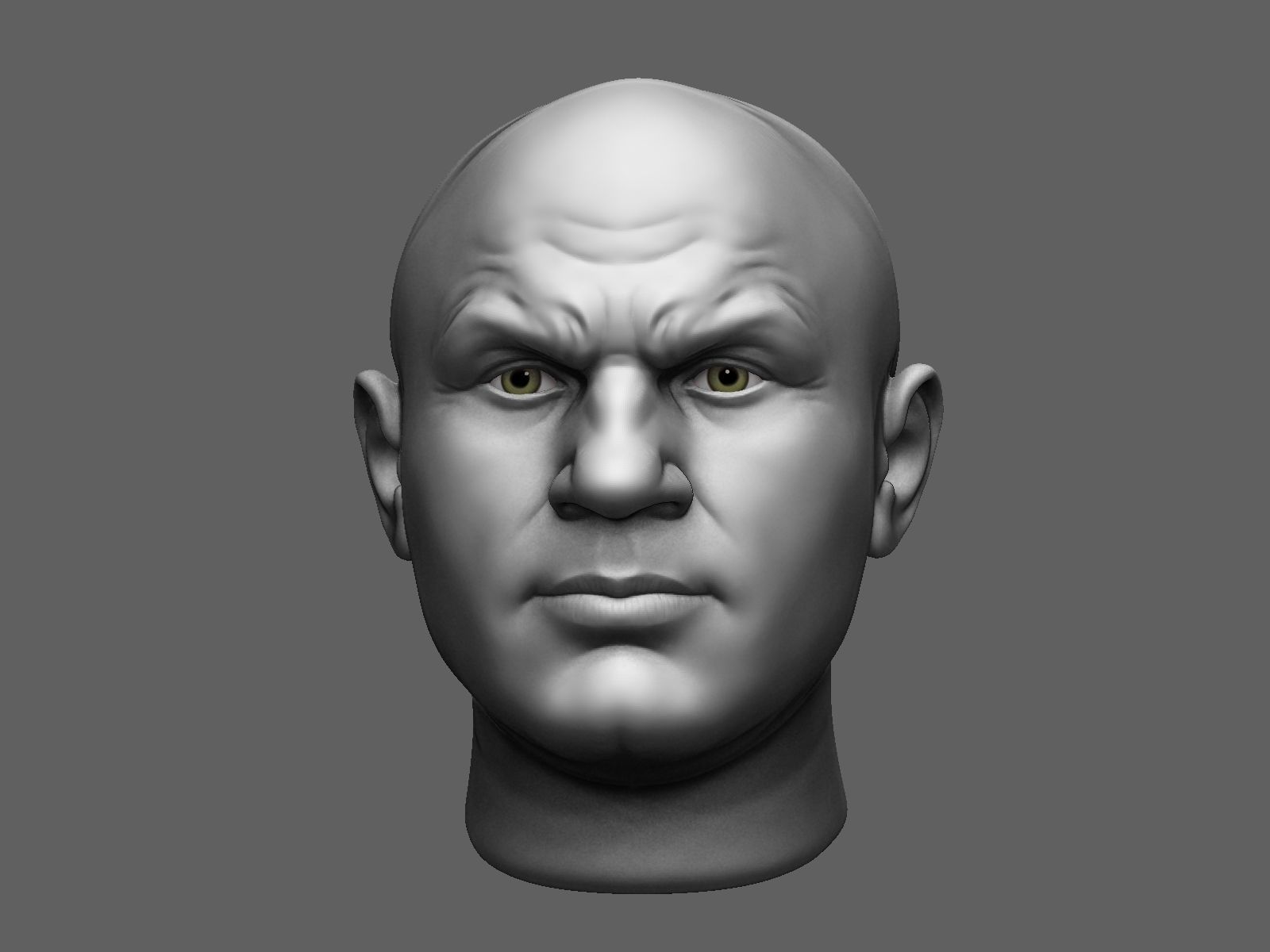 European male head sculpt 2 3D model_2