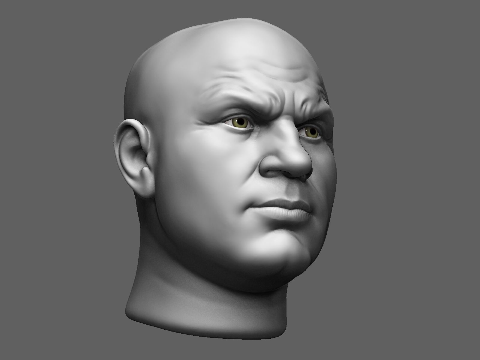 European male head sculpt 2 3D model_10