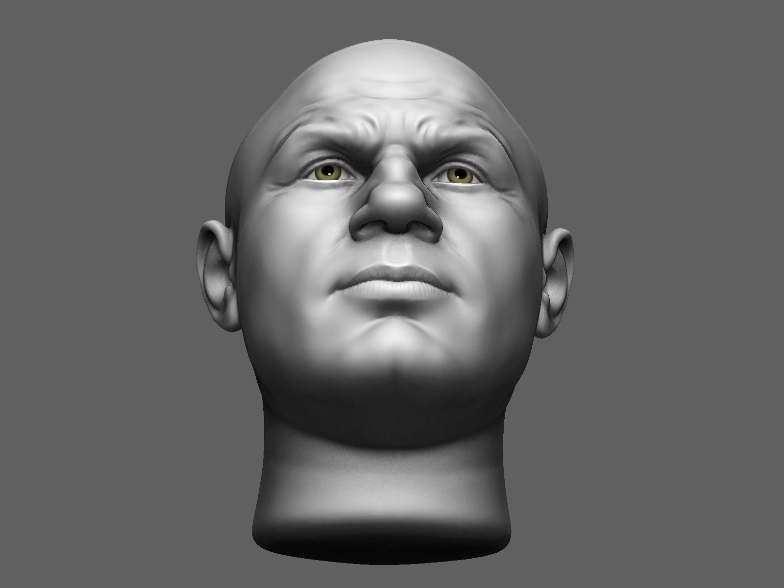European male head sculpt 2 3D model_13