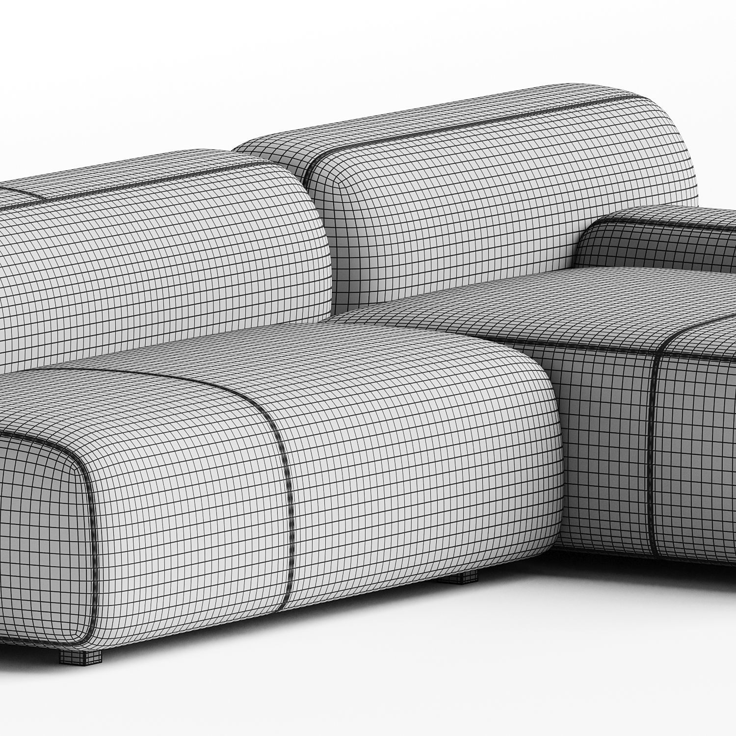 Suiseki Sofa cod SUI13DX composition 3D model_2