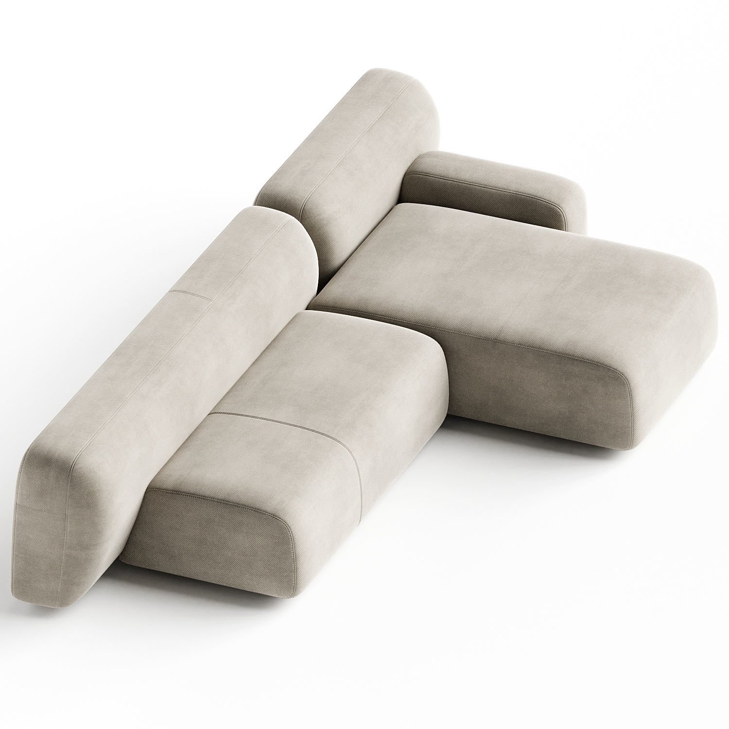 Suiseki Sofa cod SUI13DX composition 3D model_1