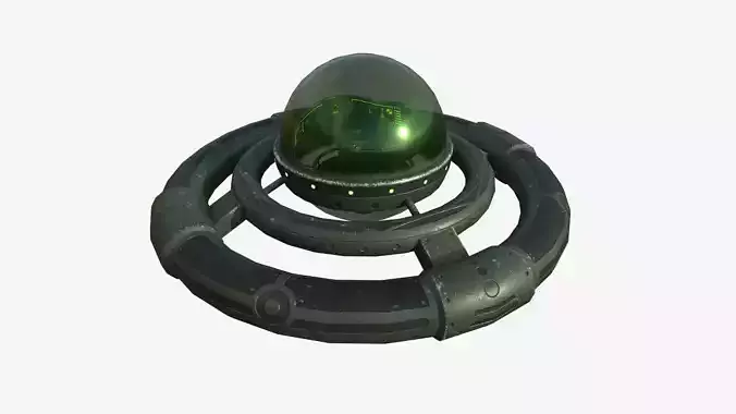 Alien Spaceship UFO E05 Dark Green - Sci Fi Spacecraft Design Low-poly 3D model