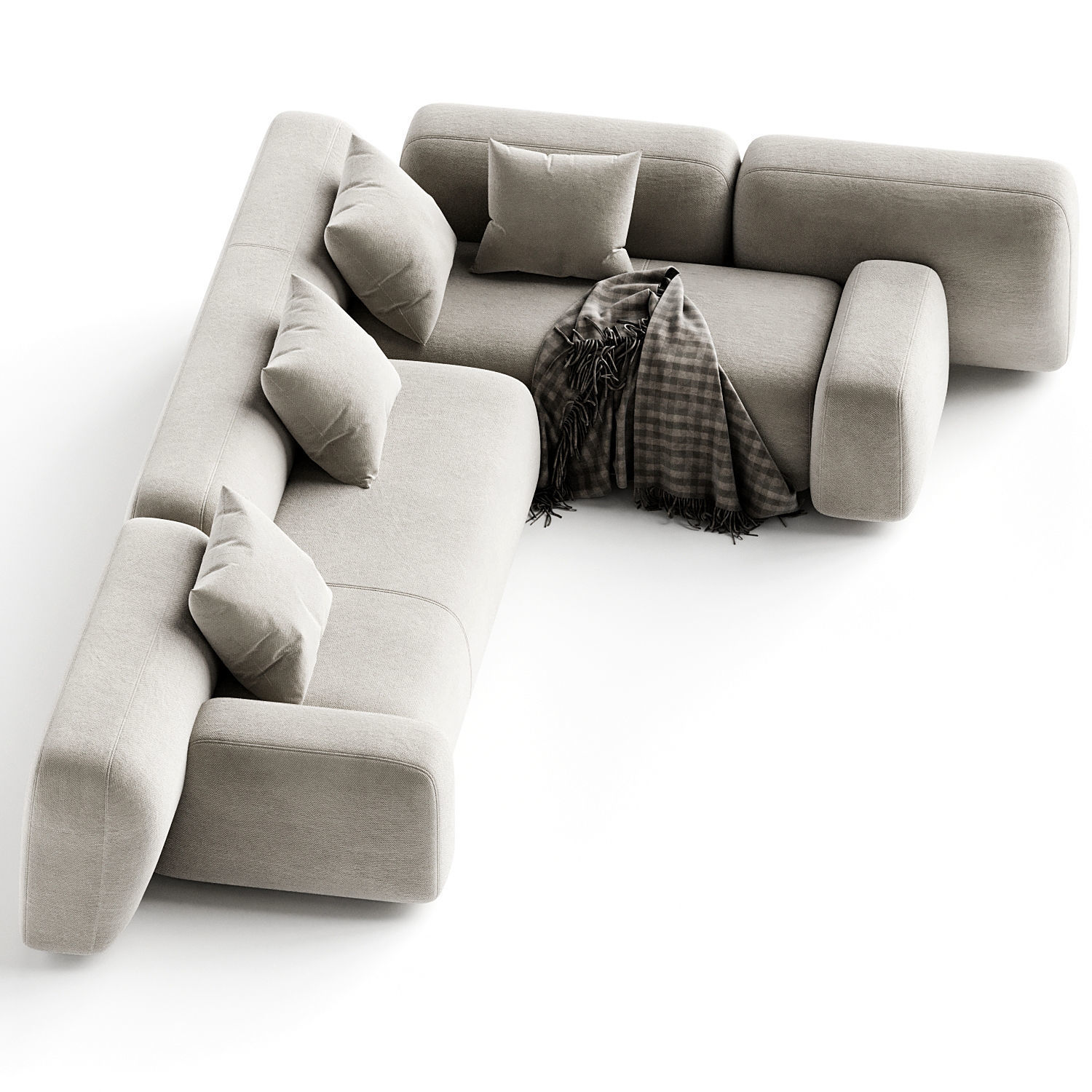 Suiseki Sofa cod SUI19DX composition 3D model_2