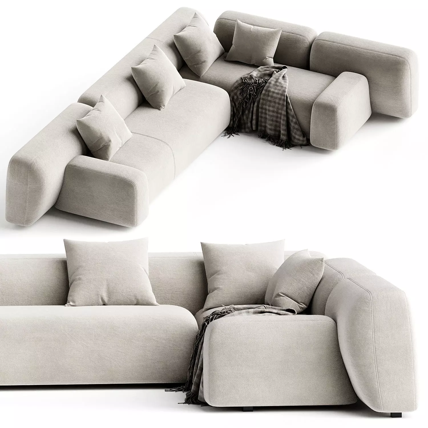 Suiseki Sofa cod SUI19DX composition 3D model_0