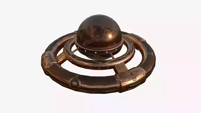 Alien Spaceship UFO E06 Copper - Sci Fi Spacecraft Design Low-poly 3D model