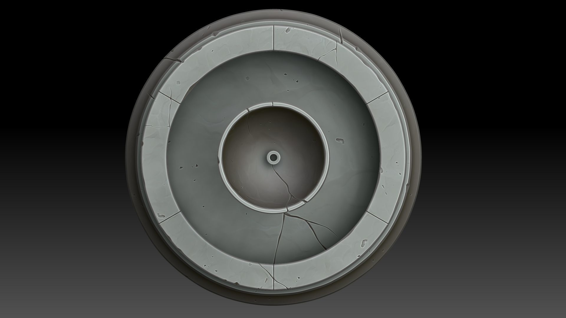 Stylized fountain 3D model_6