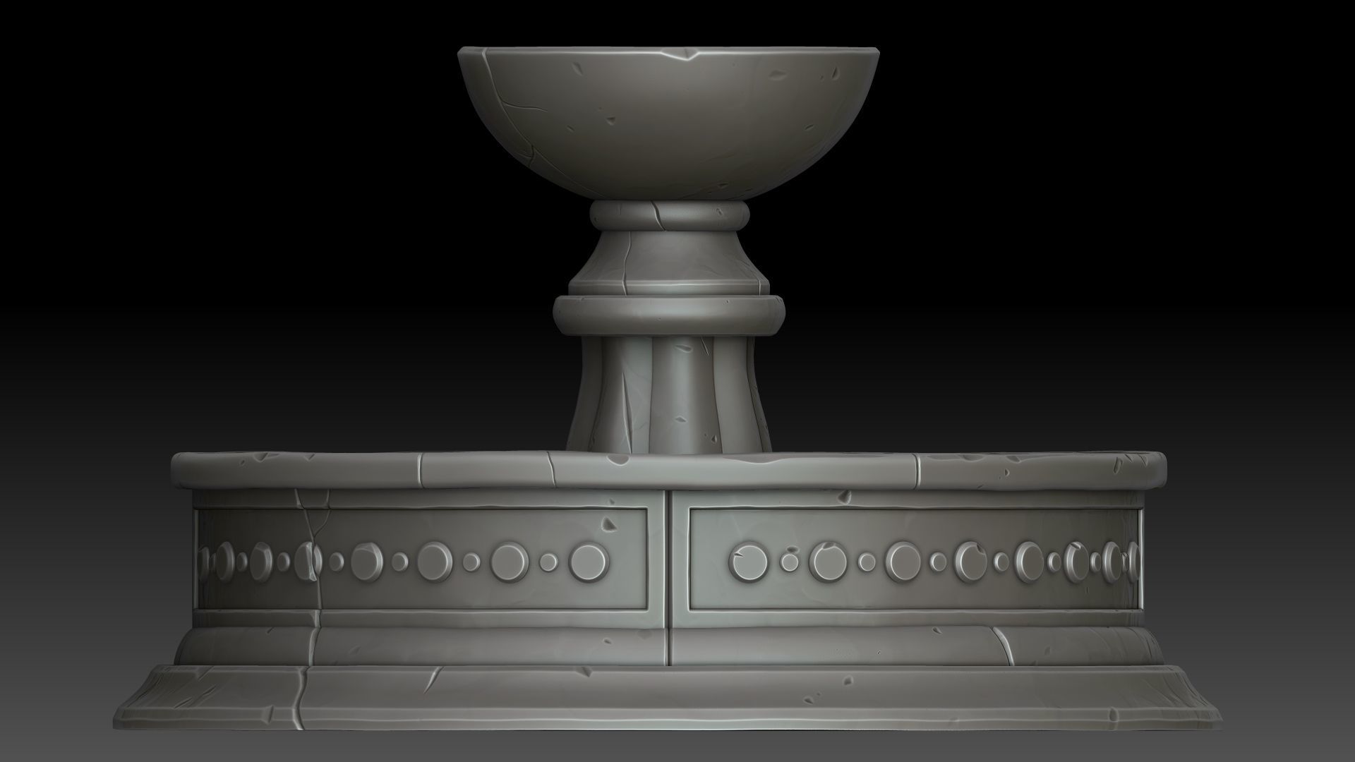 Stylized fountain 3D model_8