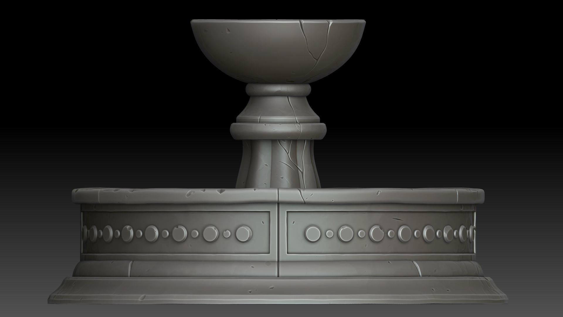 Stylized fountain 3D model_7