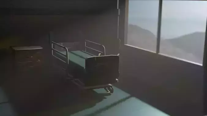 Hospital Bed High and Low Poly