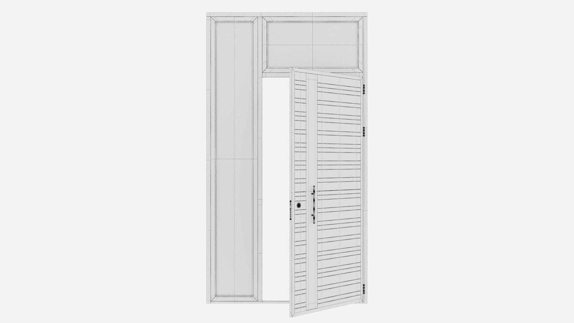 Aluminium door 66 3D model_6