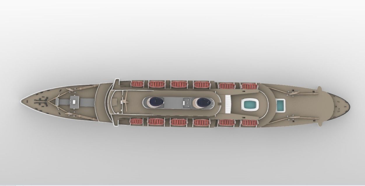 SS Constitution ocean liner cruise ship printable model 1951  3D print model_4
