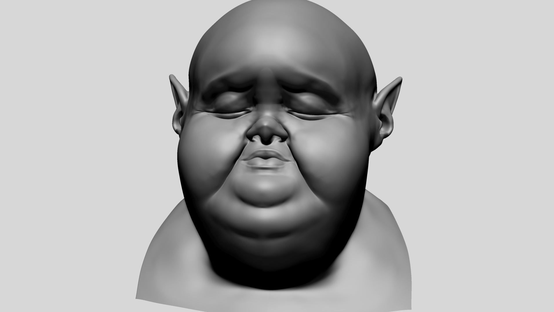 Creature Head Z 3D model_6