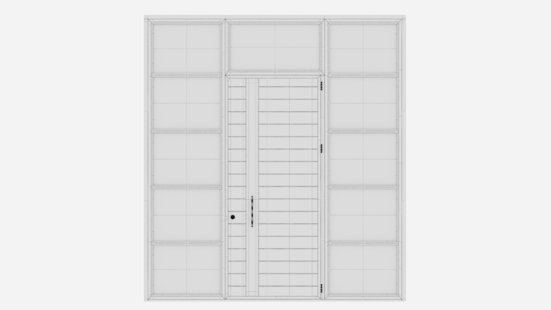 Aluminium door 65 3D model_5