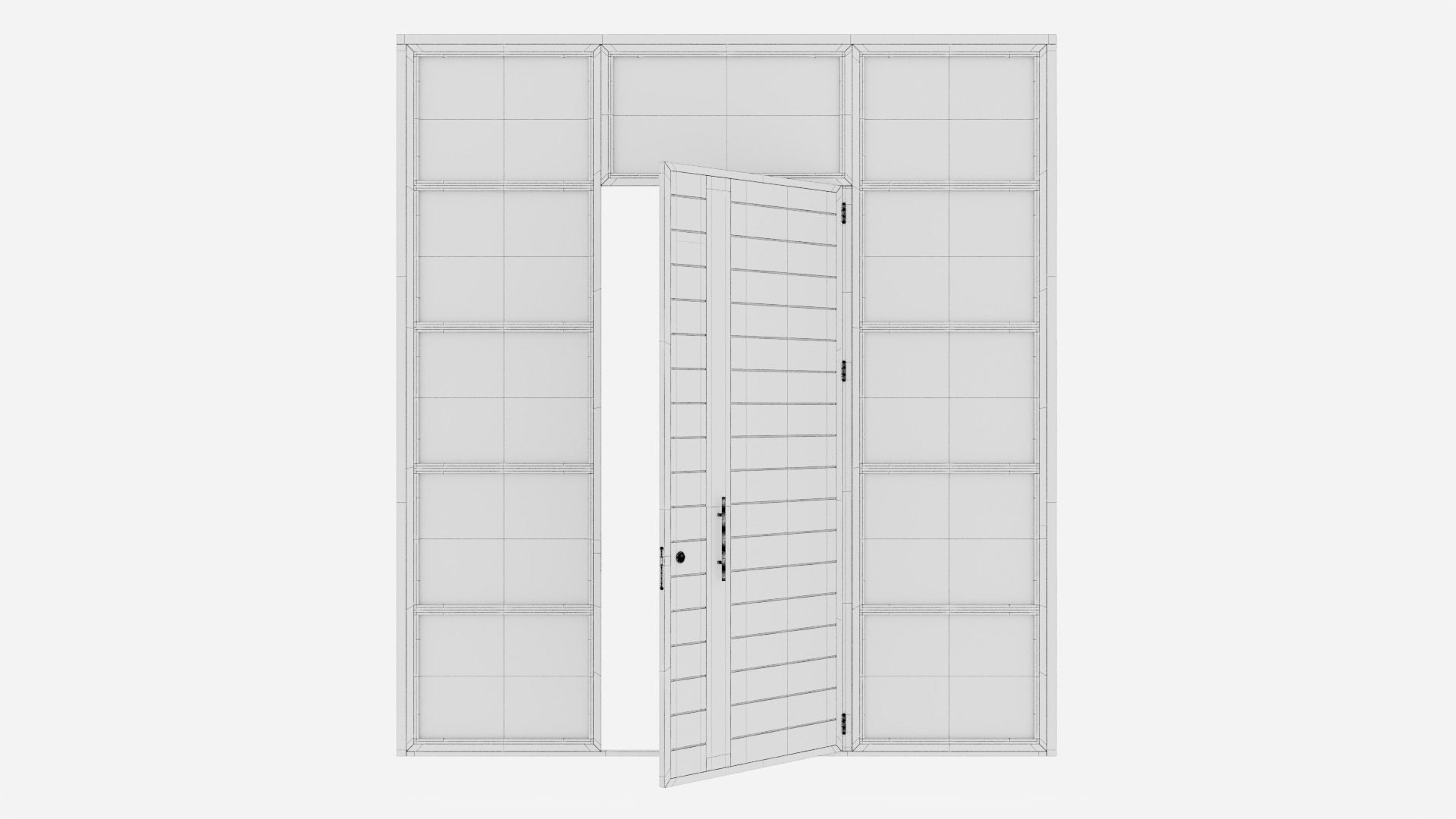Aluminium door 65 3D model_6