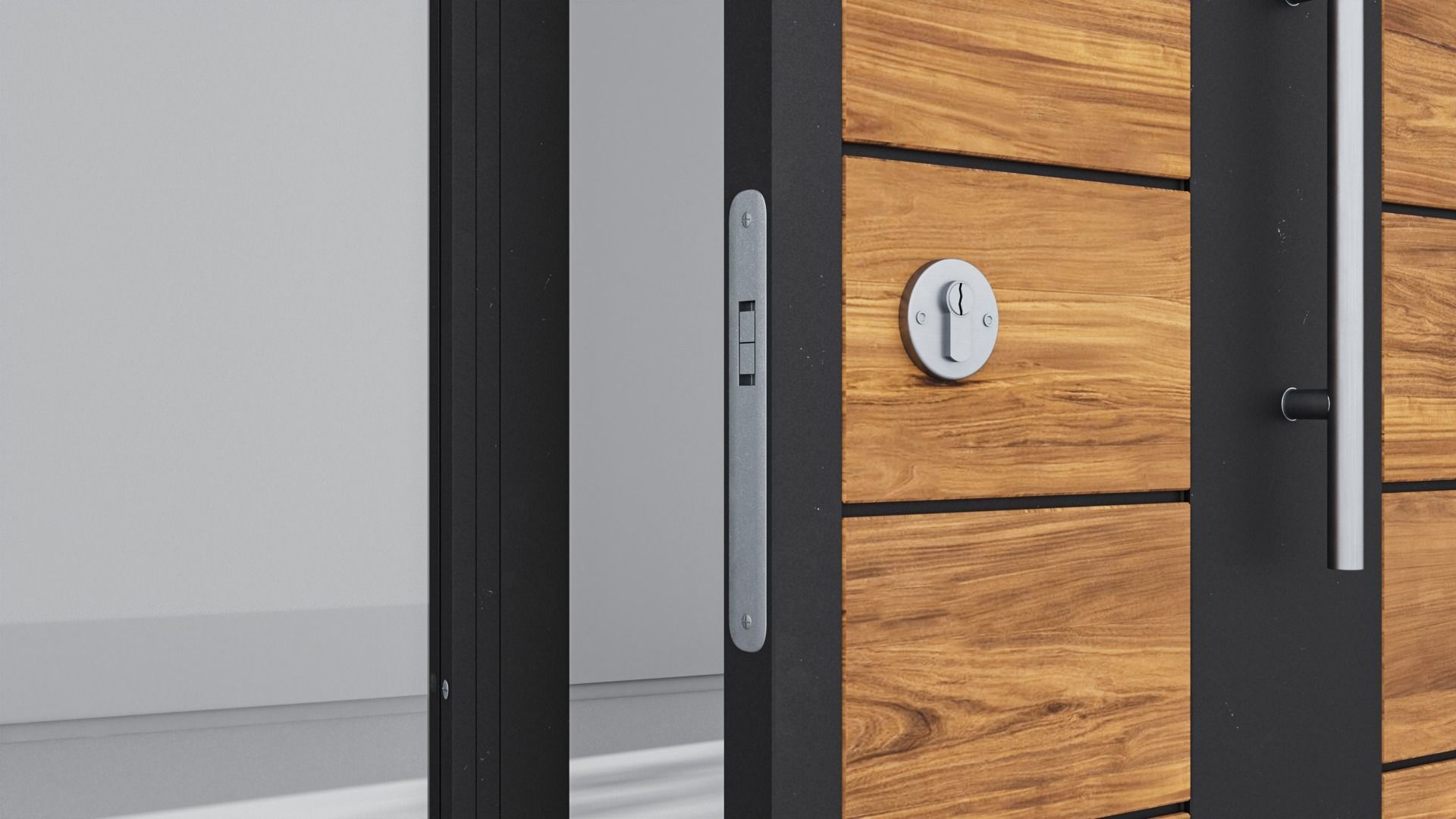 Aluminium door 65 3D model_4