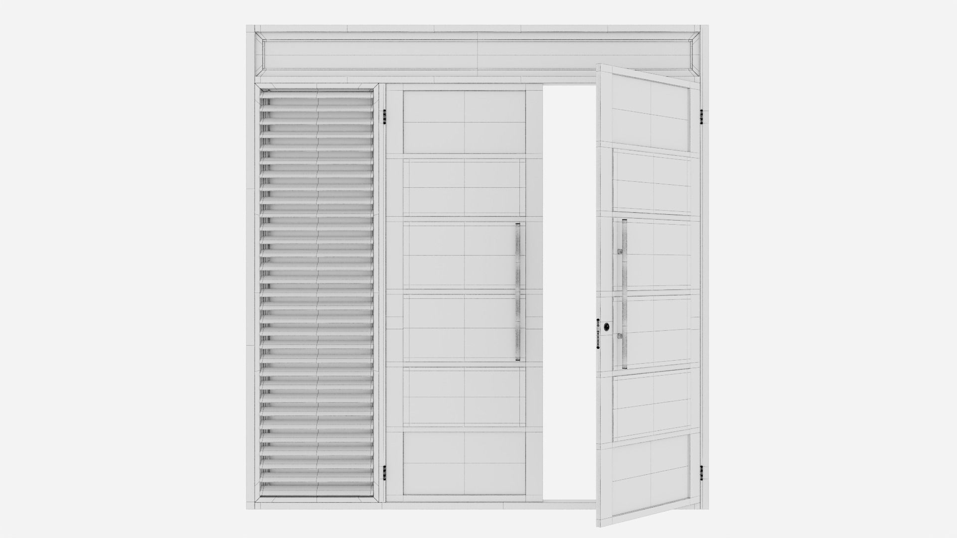 Aluminium door 64 3D model_6