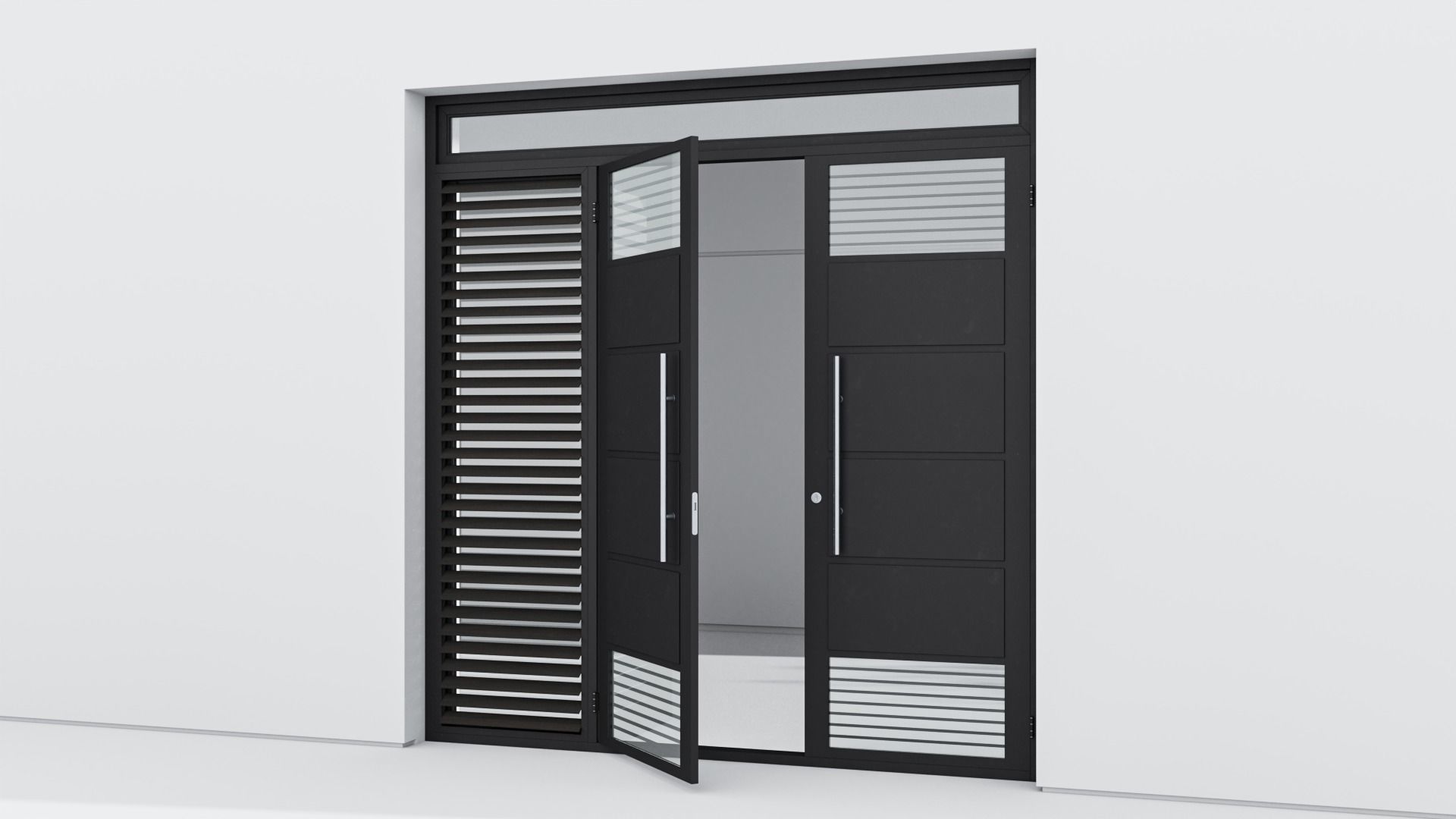 Aluminium door 64 3D model_2