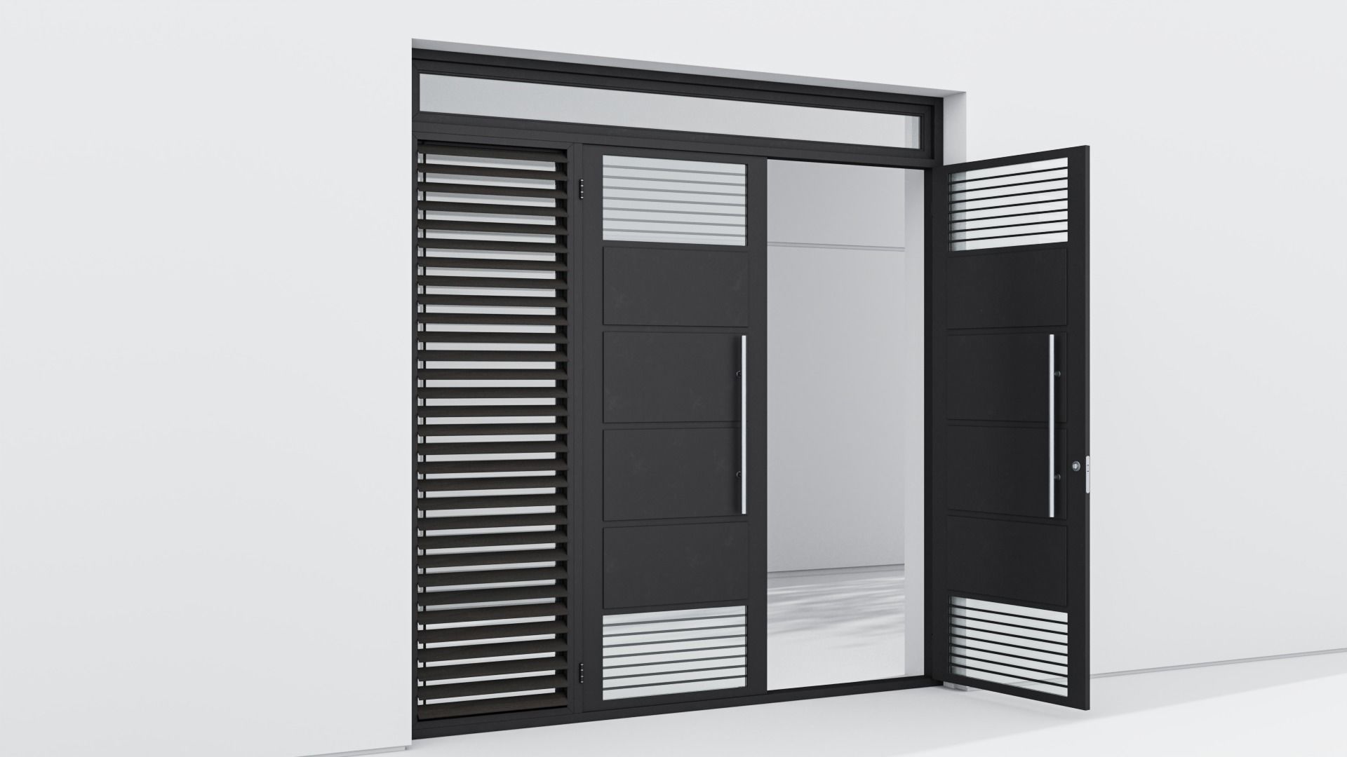 Aluminium door 64 3D model_3