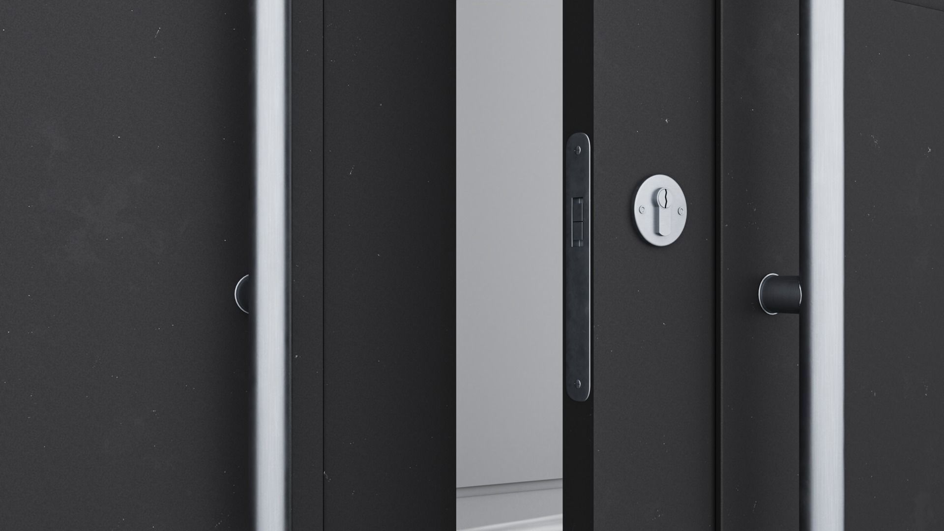 Aluminium door 64 3D model_4