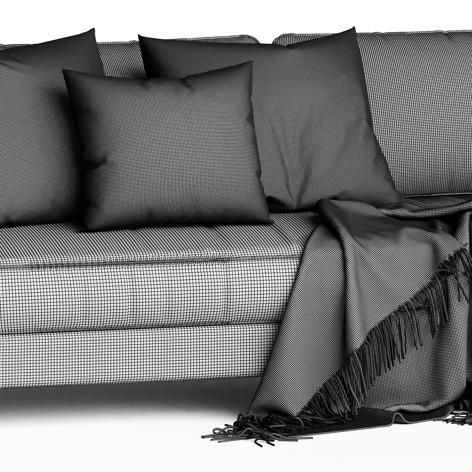 Sofia sofa 3 or 4 seater structural fabric 3D model_2