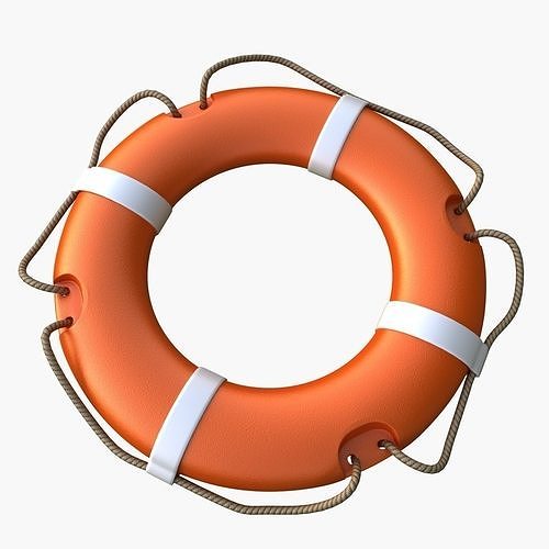 Lifebuoy orange life preserver 3D model