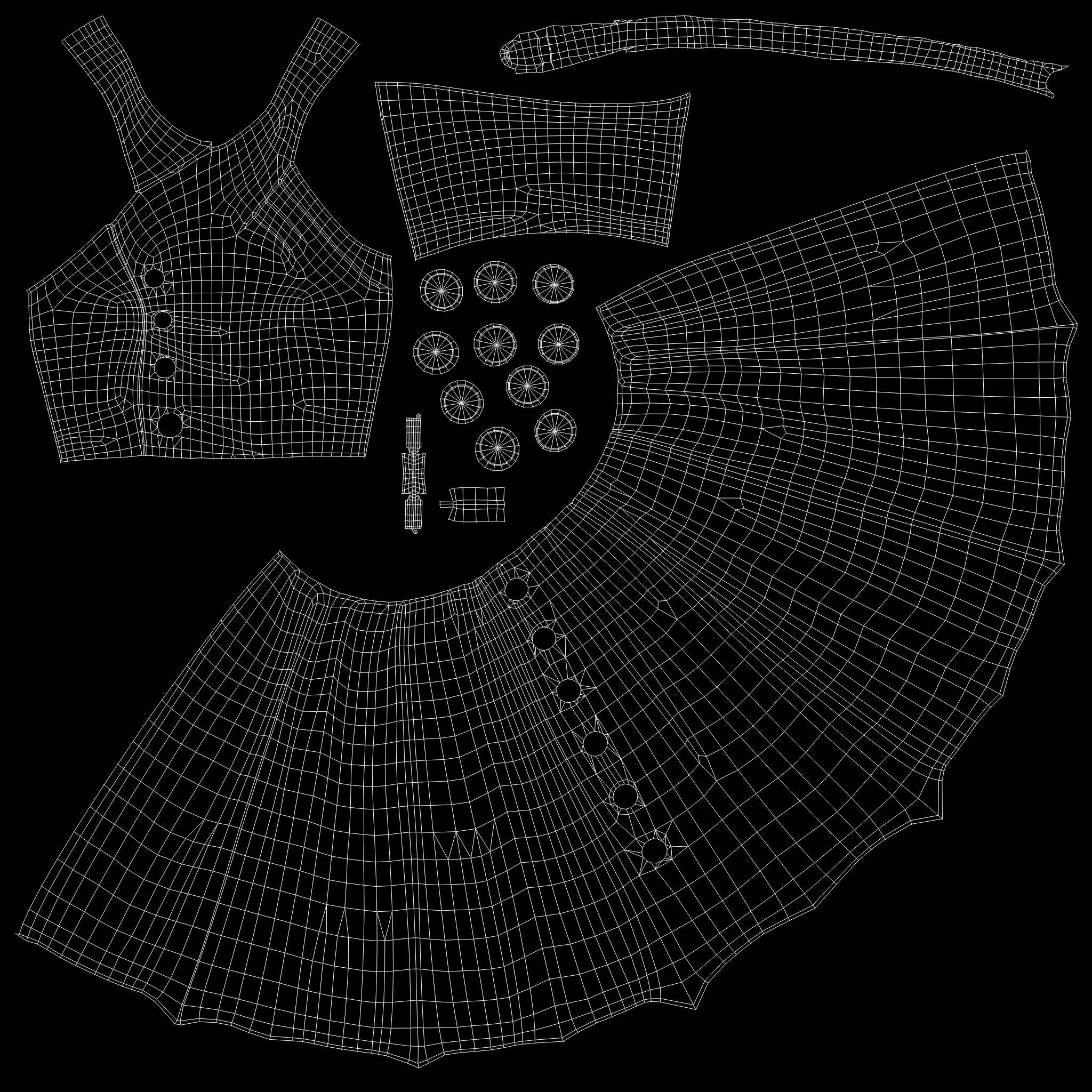 Female Retro Vintage Blue Halter Dress Low-poly 3D model_9