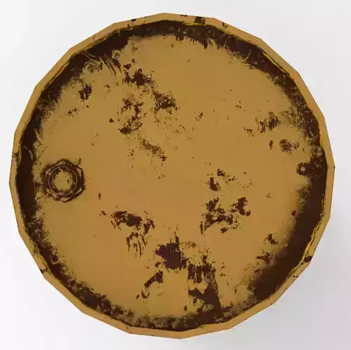 Yellow rusted barrel Low-poly 3D model