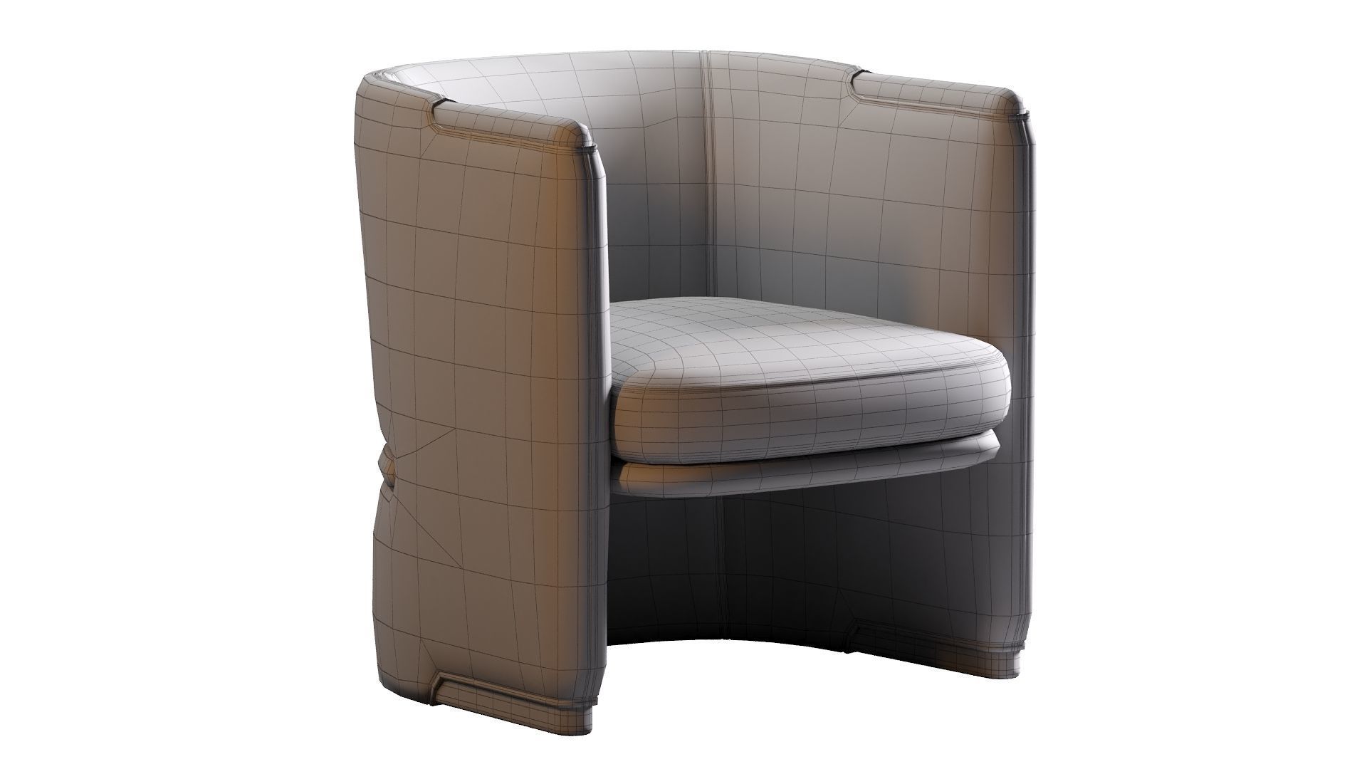 Low Poly OPUS Armchairs Giorgetti Low-poly 3D model_15