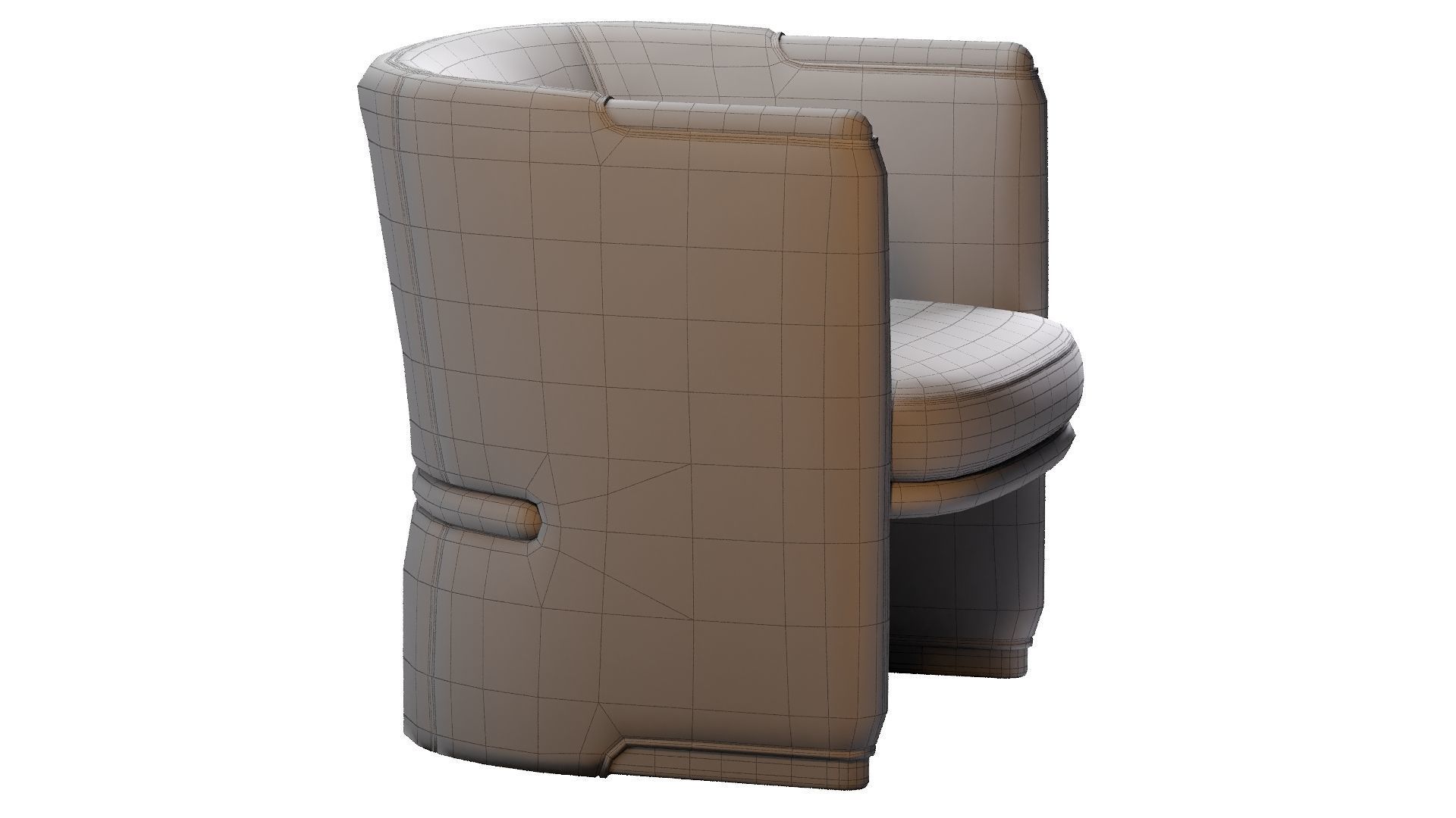 Low Poly OPUS Armchairs Giorgetti Low-poly 3D model_16