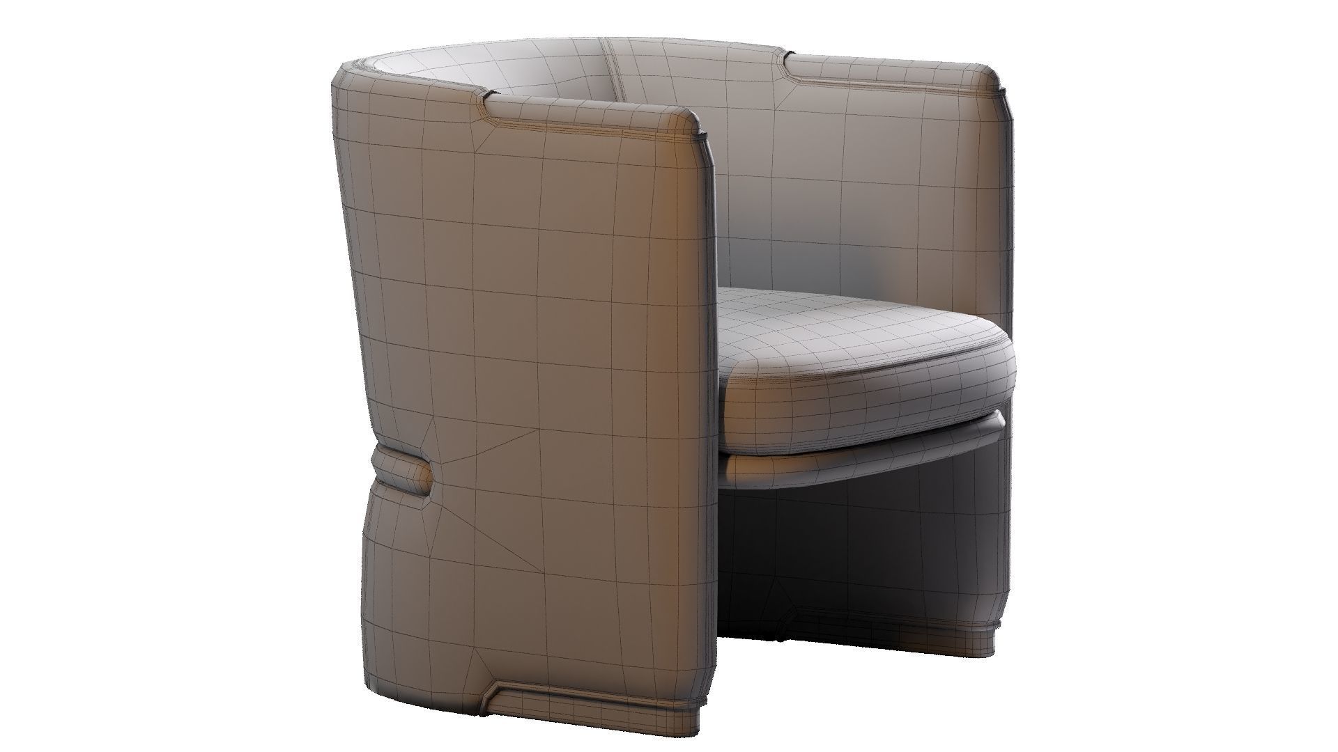 Low Poly OPUS Armchairs Giorgetti Low-poly 3D model_13