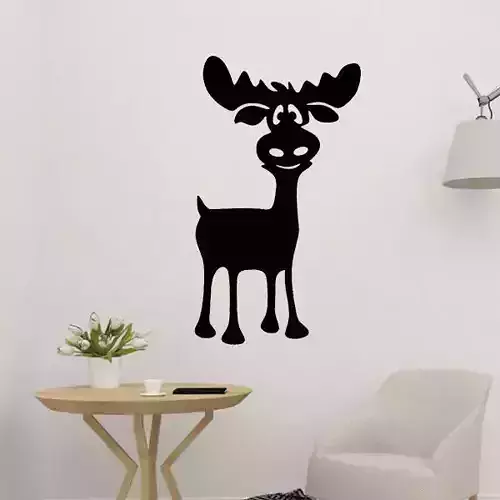 Lovely Reindeer Wall Sculpture 2D 3D print model