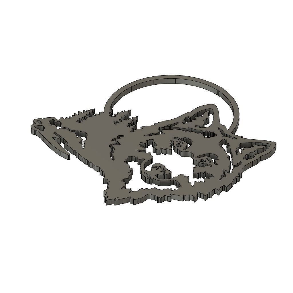 Wolf and Moon Wall Decor 3D print model_1