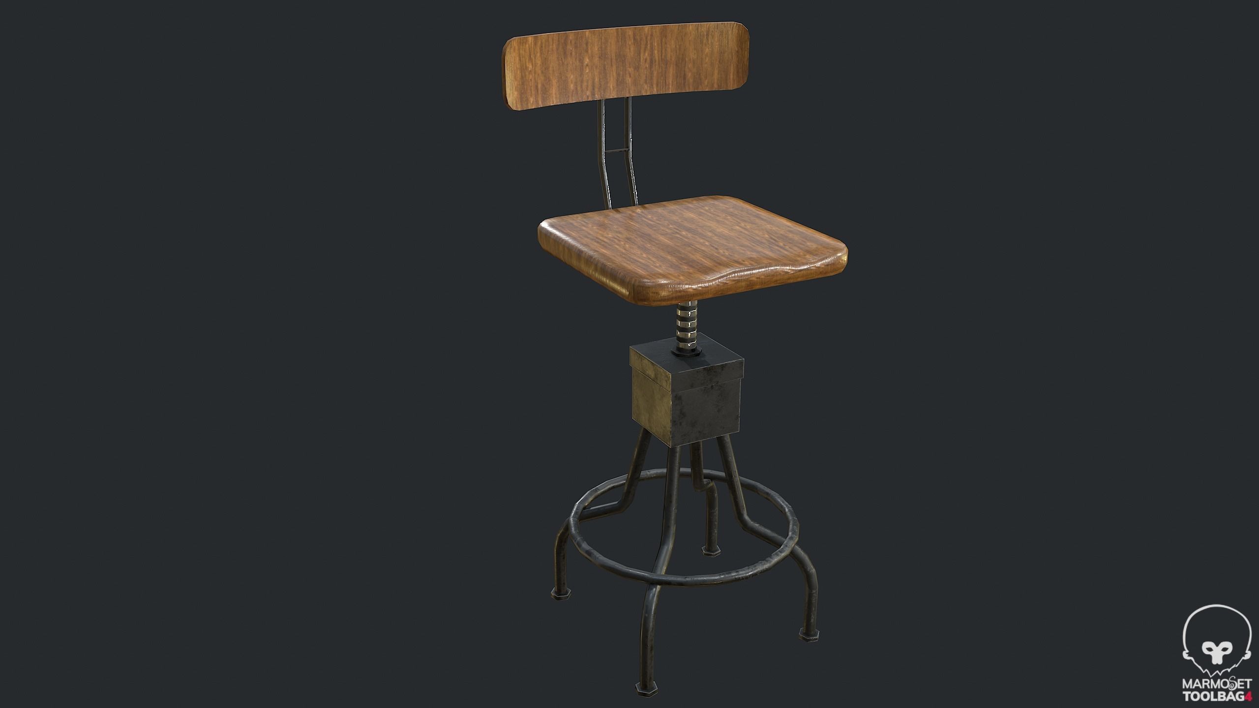 PBR Workbench Table Low-poly 3D model_11