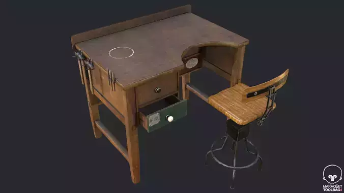 PBR Workbench Table Low-poly 3D model