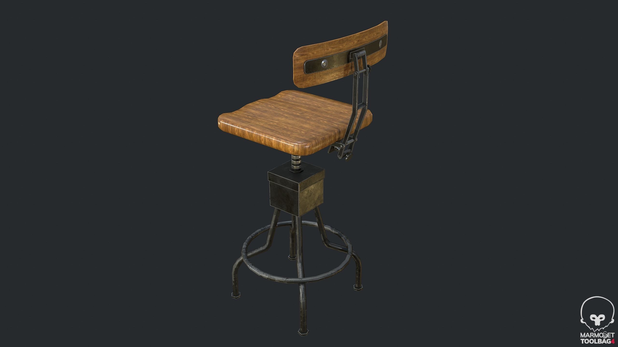 PBR Workbench Table Low-poly 3D model_10