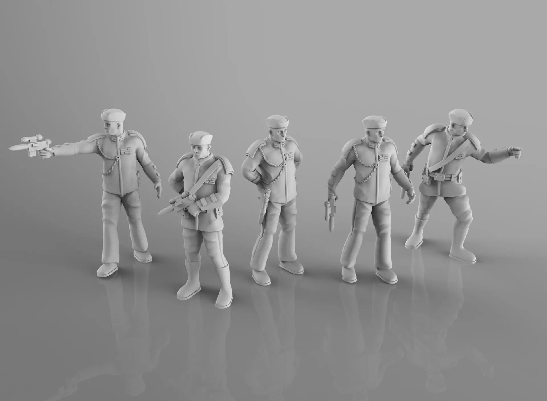 Old Dark Officers 3D print model