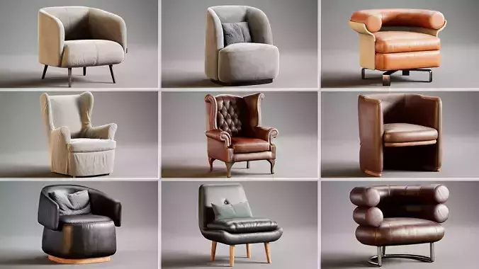 Low POLY Armchair Collections 