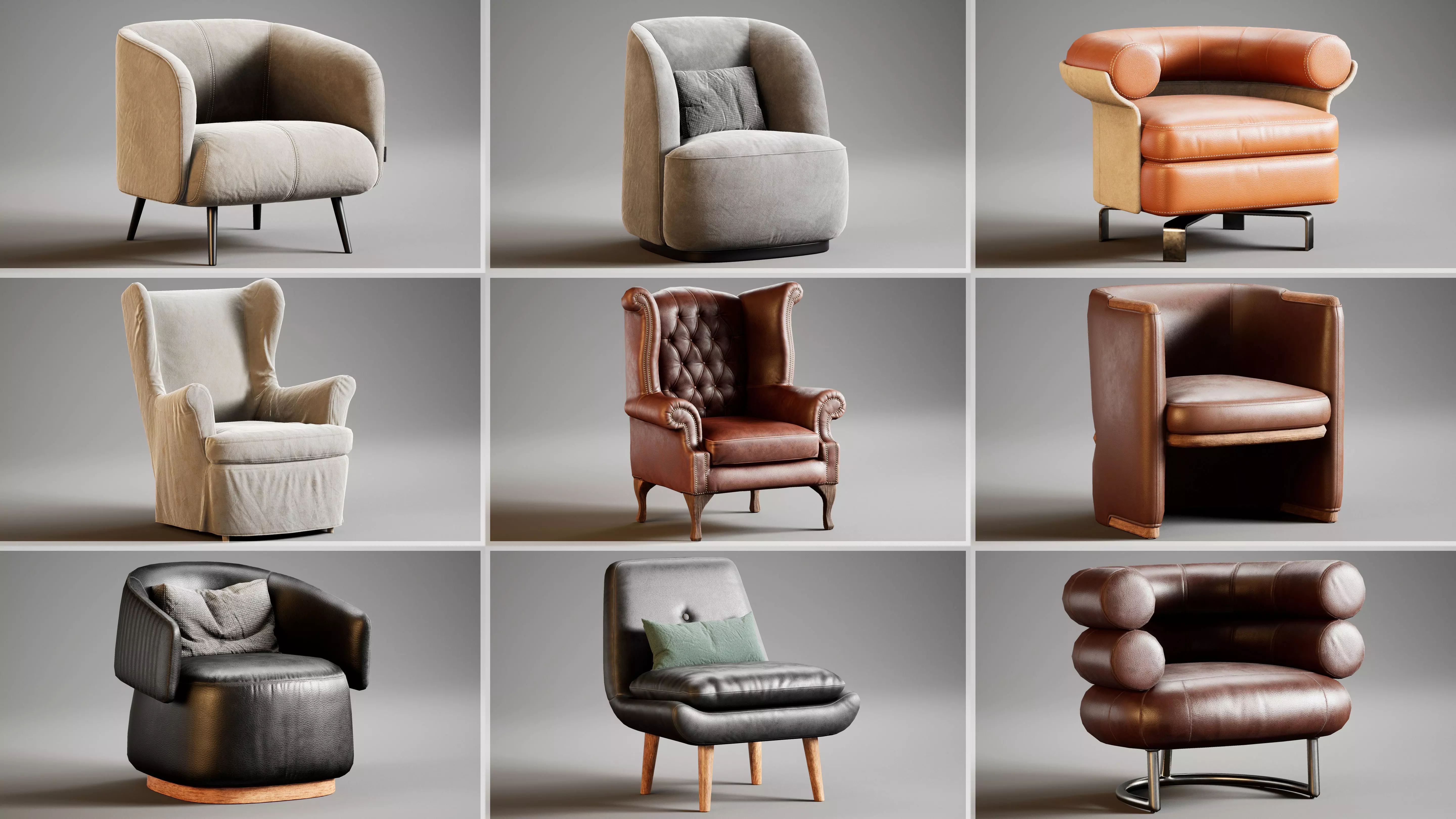 Low POLY Armchair Collections _0